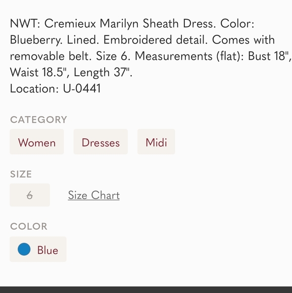 NWT! CREMIEUX MARILYN BLUEBERRY DRESS (6) - Picture 12 of 12